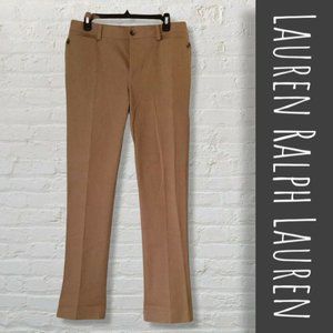 SALE!! | Lauren Ralph Lauren Women's Beige Flat Front Straight Leg Dress Pants